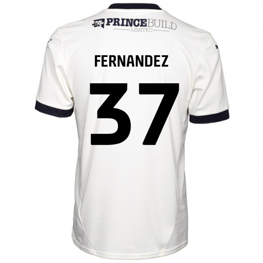 Enfant Maillot Emmanuel Fernandez #37 Blanc Cassé Noir Tenues Extérieur 2024/25 T-Shirt Belgique