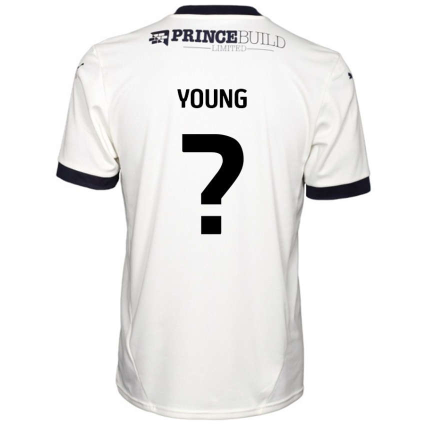 Enfant Maillot Tyler Young #0 Blanc Cassé Noir Tenues Extérieur 2024/25 T-Shirt Belgique