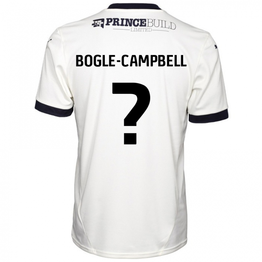 Enfant Maillot Ma'kel Bogle-Campbell #0 Blanc Cassé Noir Tenues Extérieur 2024/25 T-Shirt Belgique