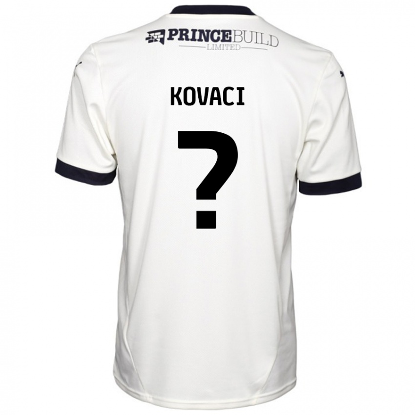 Enfant Maillot Milan Kovaci #0 Blanc Cassé Noir Tenues Extérieur 2024/25 T-Shirt Belgique