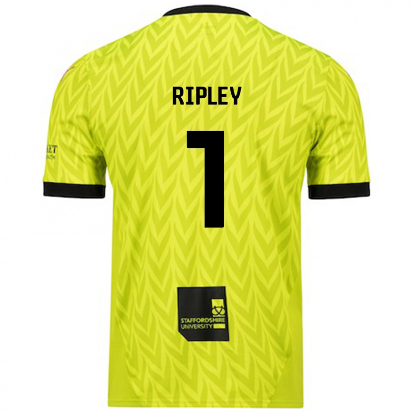 Enfant Maillot Connor Ripley #1 Vert Fluo Tenues Extérieur 2024/25 T-Shirt Belgique