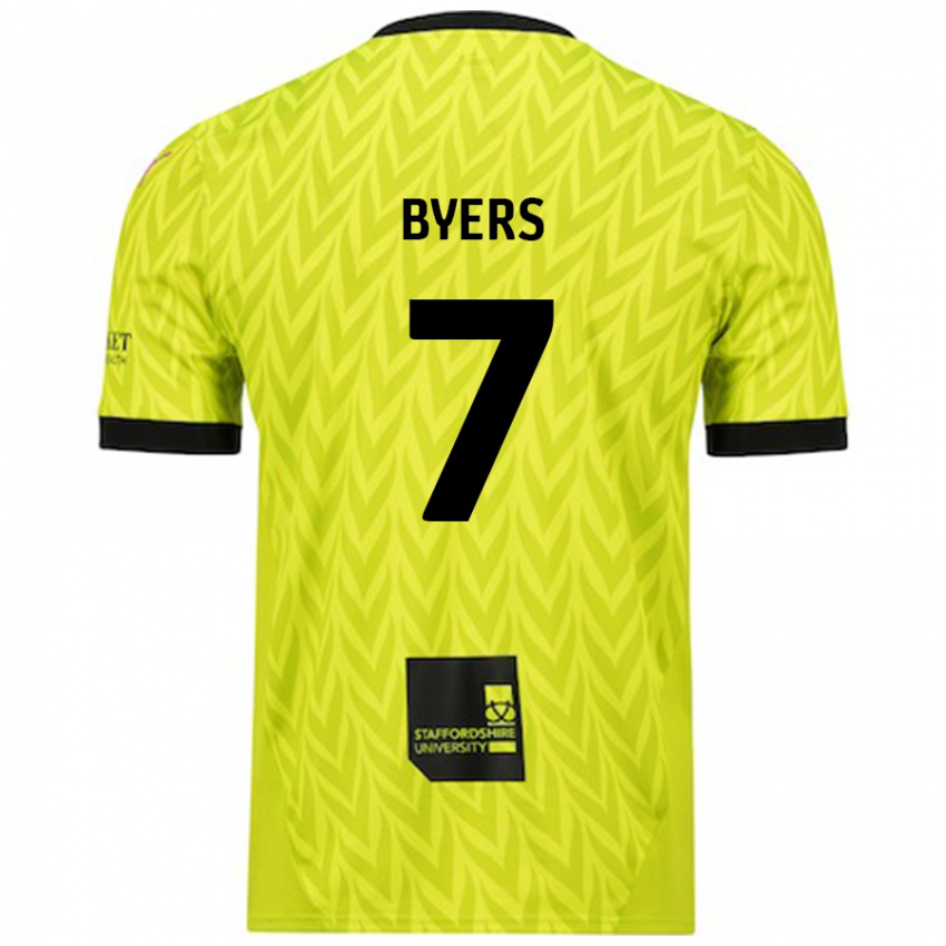 Enfant Maillot George Byers #7 Vert Fluo Tenues Extérieur 2024/25 T-Shirt Belgique