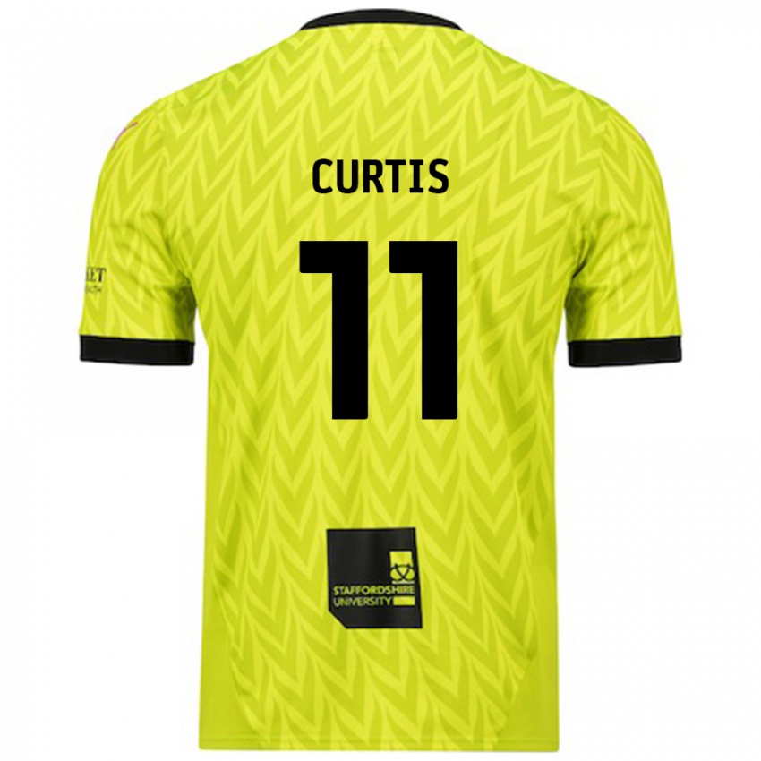 Enfant Maillot Ronan Curtis #11 Vert Fluo Tenues Extérieur 2024/25 T-Shirt Belgique