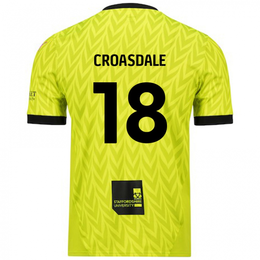 Enfant Maillot Ryan Croasdale #18 Vert Fluo Tenues Extérieur 2024/25 T-Shirt Belgique