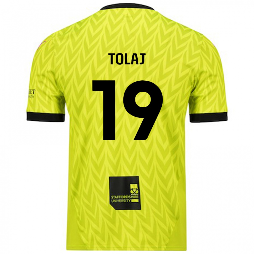 Enfant Maillot Lorent Tolaj #19 Vert Fluo Tenues Extérieur 2024/25 T-Shirt Belgique