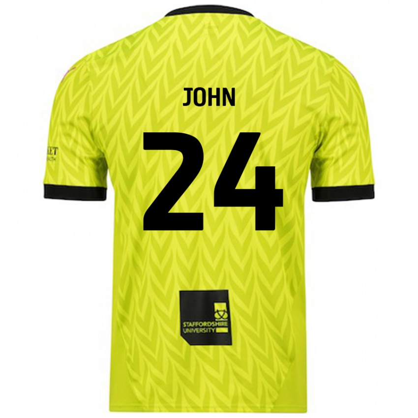 Enfant Maillot Kyle John #24 Vert Fluo Tenues Extérieur 2024/25 T-Shirt Belgique