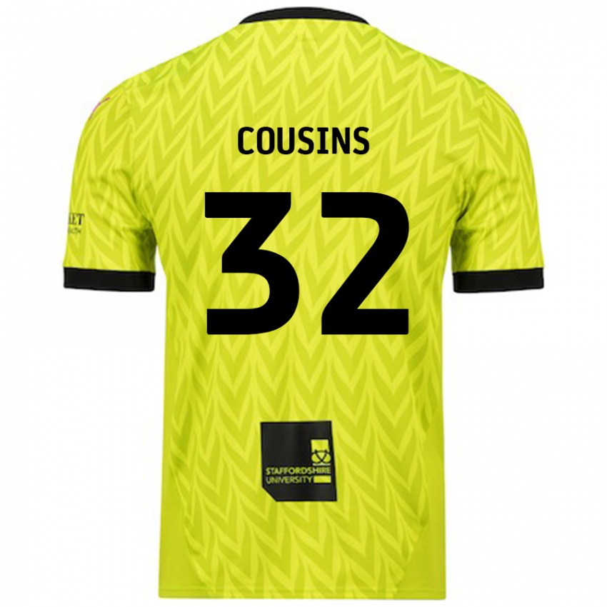 Enfant Maillot Logan Cousins #32 Vert Fluo Tenues Extérieur 2024/25 T-Shirt Belgique