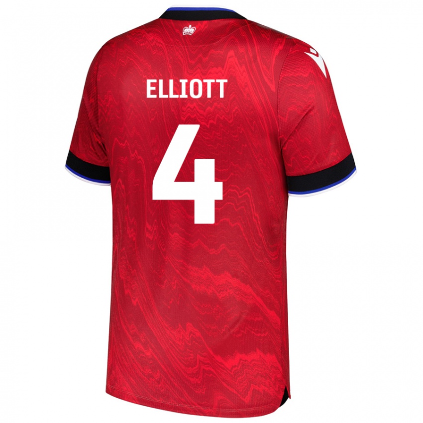 Enfant Maillot Ben Elliott #4 Rouge Noir Tenues Extérieur 2024/25 T-Shirt Belgique