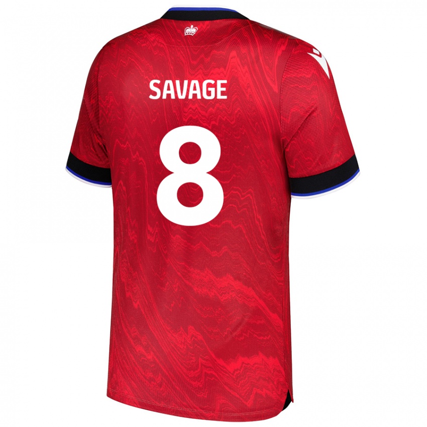 Enfant Maillot Charlie Savage #8 Rouge Noir Tenues Extérieur 2024/25 T-Shirt Belgique