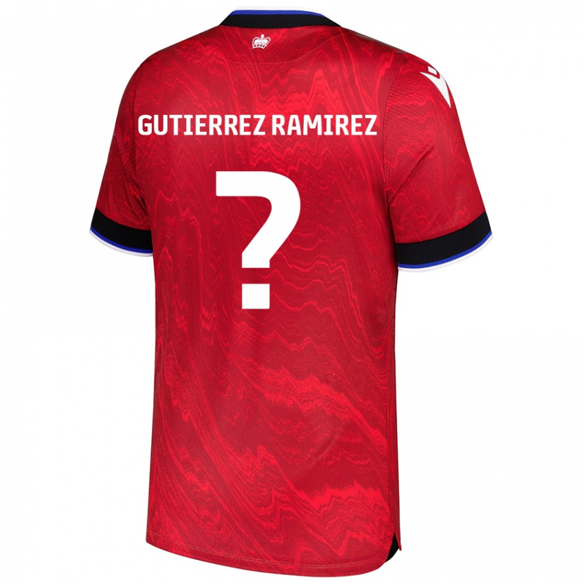 Enfant Maillot William Gutierrez Ramirez #0 Rouge Noir Tenues Extérieur 2024/25 T-Shirt Belgique