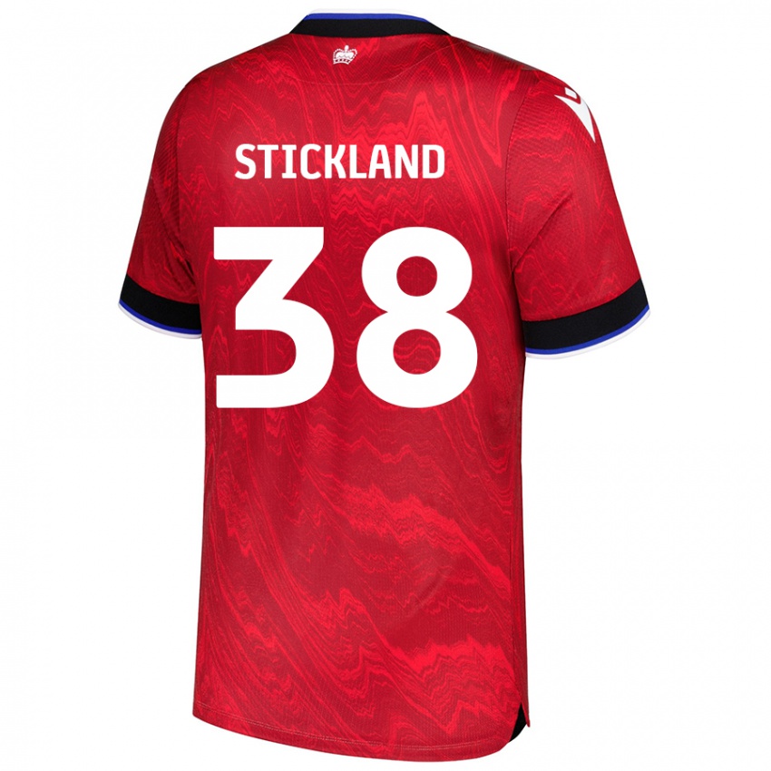 Enfant Maillot Michael Stickland #38 Rouge Noir Tenues Extérieur 2024/25 T-Shirt Belgique