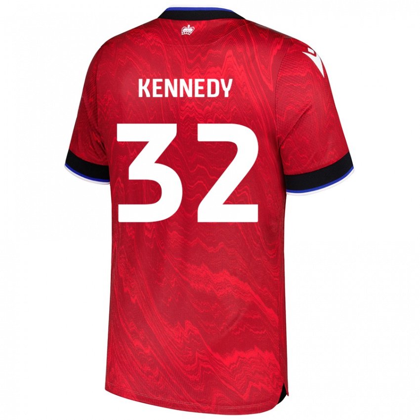 Enfant Maillot Stevie Kennedy #32 Rouge Noir Tenues Extérieur 2024/25 T-Shirt Belgique