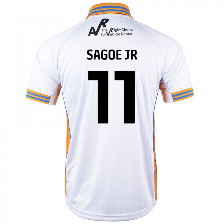 Enfant Maillot Charles Sagoe Jr #11 Blanc Tenues Extérieur 2024/25 T-Shirt Belgique