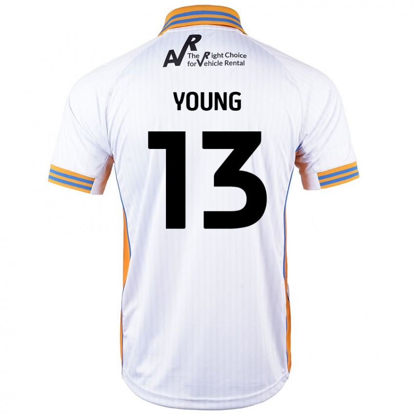 Enfant Maillot Joe Young #13 Blanc Tenues Extérieur 2024/25 T-Shirt Belgique