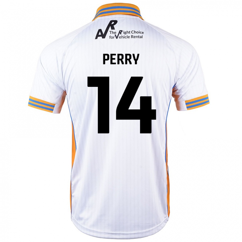 Enfant Maillot Taylor Perry #14 Blanc Tenues Extérieur 2024/25 T-Shirt Belgique