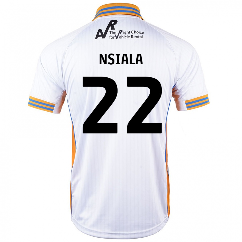 Enfant Maillot Toto Nsiala #22 Blanc Tenues Extérieur 2024/25 T-Shirt Belgique