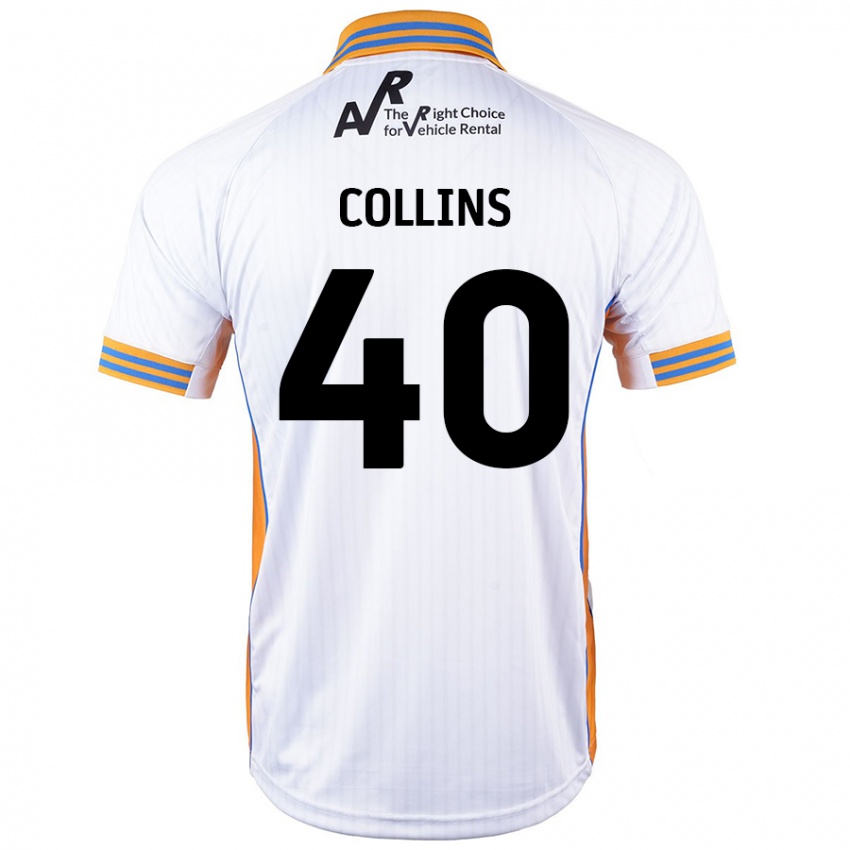 Enfant Maillot Jude Collins #40 Blanc Tenues Extérieur 2024/25 T-Shirt Belgique