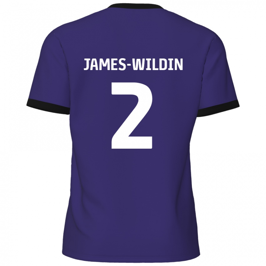 Enfant Maillot Luther James-Wildin #2 Violet Tenues Extérieur 2024/25 T-Shirt Belgique