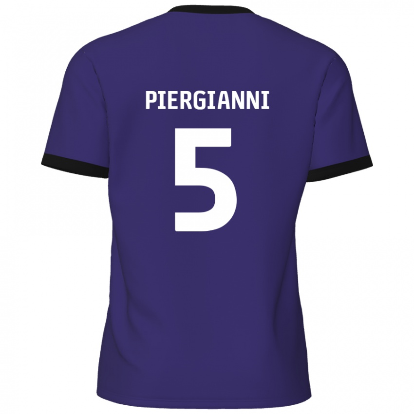 Enfant Maillot Carl Piergianni #5 Violet Tenues Extérieur 2024/25 T-Shirt Belgique