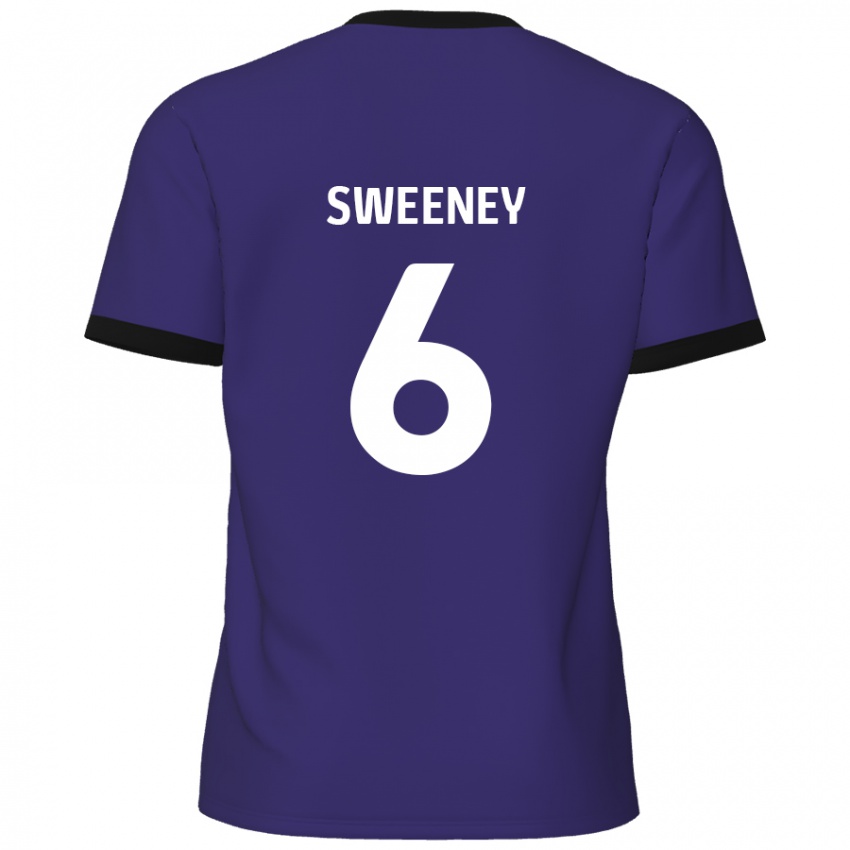 Enfant Maillot Dan Sweeney #6 Violet Tenues Extérieur 2024/25 T-Shirt Belgique