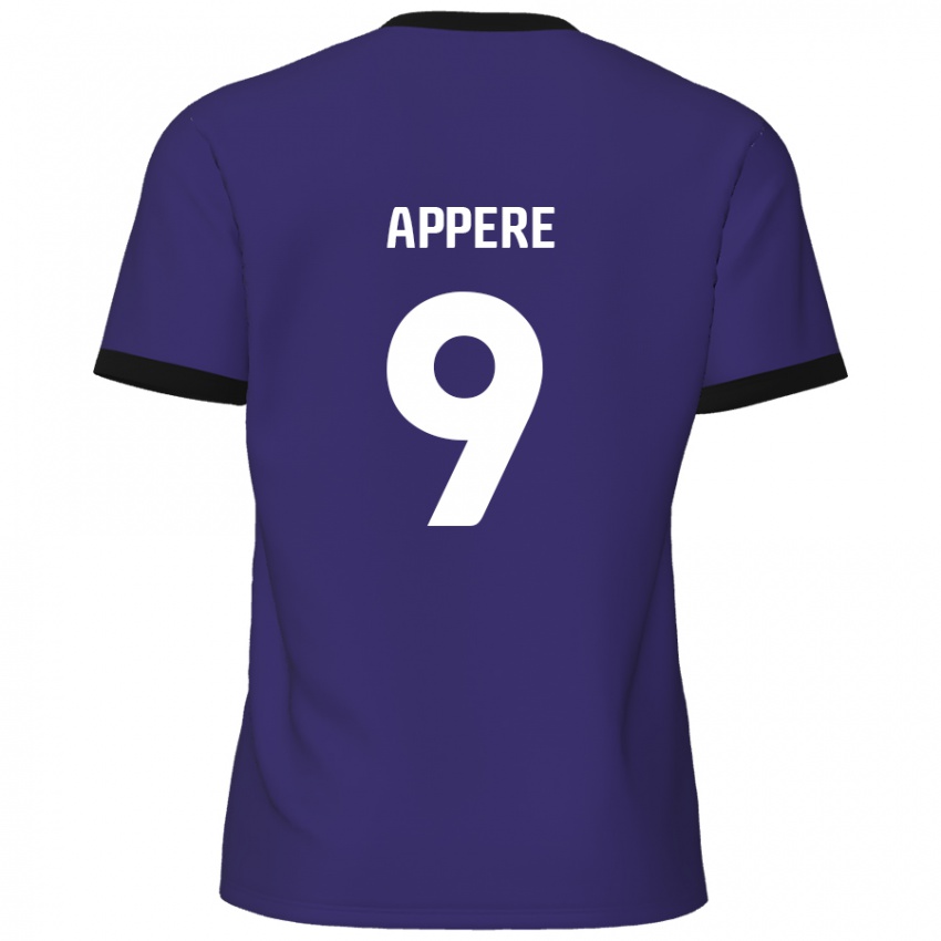 Enfant Maillot Louis Appéré #9 Violet Tenues Extérieur 2024/25 T-Shirt Belgique