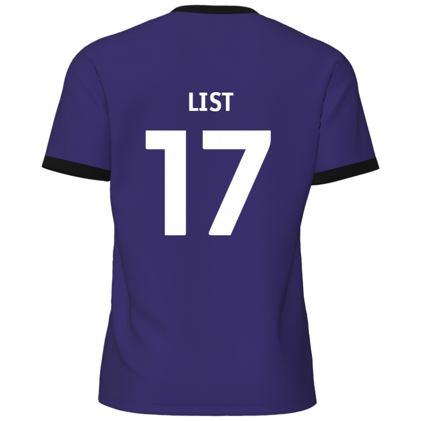 Enfant Maillot Elliott List #17 Violet Tenues Extérieur 2024/25 T-Shirt Belgique