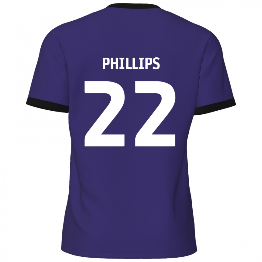 Enfant Maillot Daniel Phillips #22 Violet Tenues Extérieur 2024/25 T-Shirt Belgique