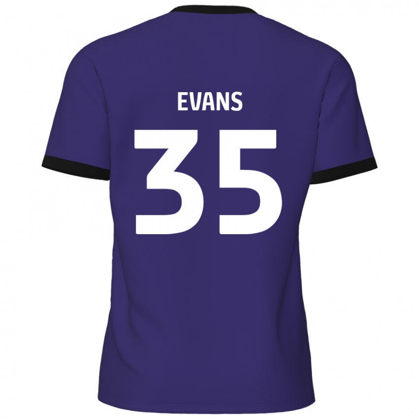 Enfant Maillot Makise Evans #35 Violet Tenues Extérieur 2024/25 T-Shirt Belgique