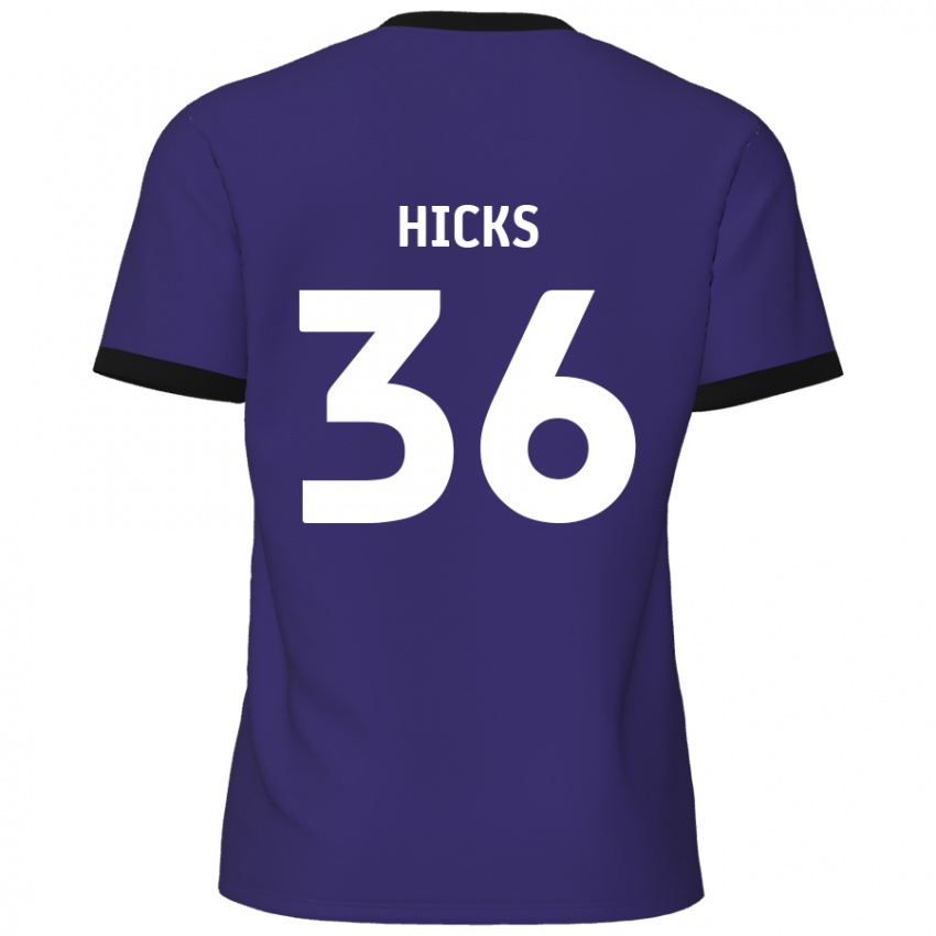 Enfant Maillot David Hicks #36 Violet Tenues Extérieur 2024/25 T-Shirt Belgique