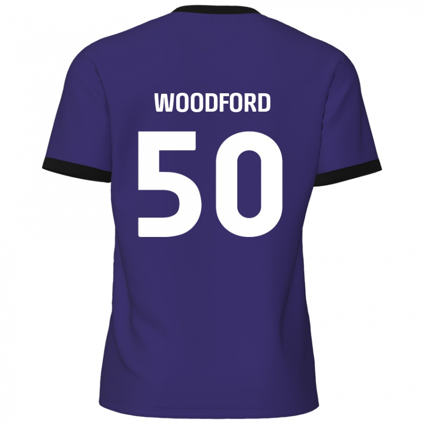 Enfant Maillot Max Woodford #50 Violet Tenues Extérieur 2024/25 T-Shirt Belgique