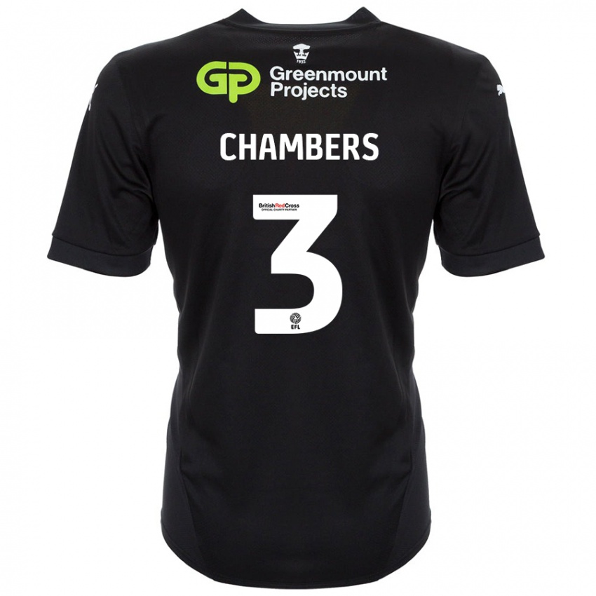 Enfant Maillot Luke Chambers #3 Noir Tenues Extérieur 2024/25 T-Shirt Belgique