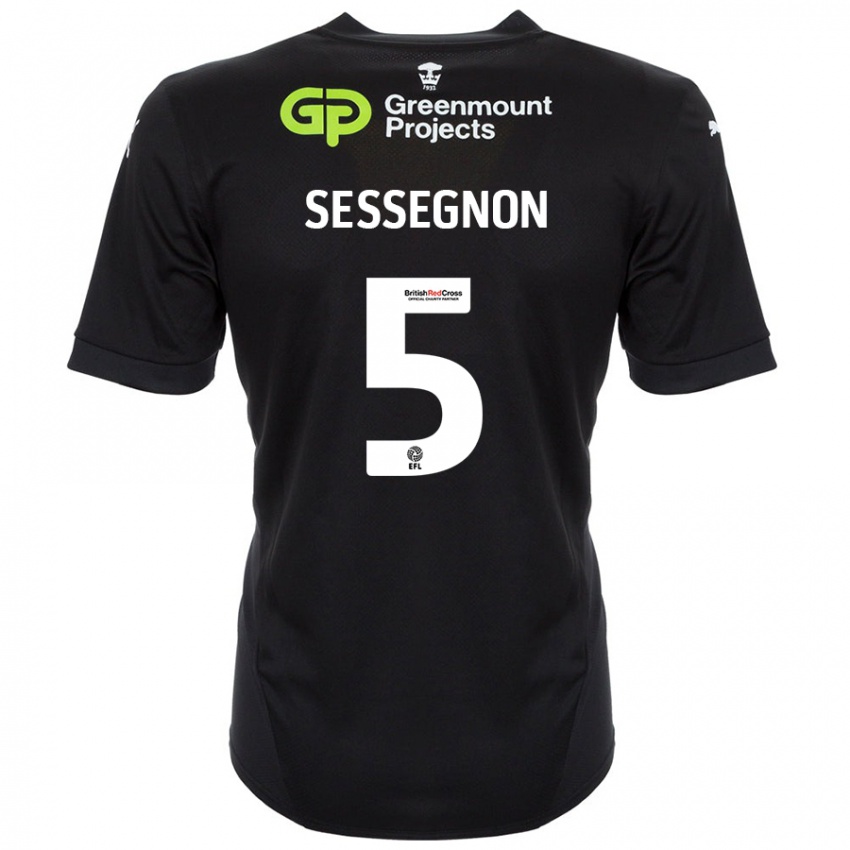 Enfant Maillot Steven Sessegnon #5 Noir Tenues Extérieur 2024/25 T-Shirt Belgique