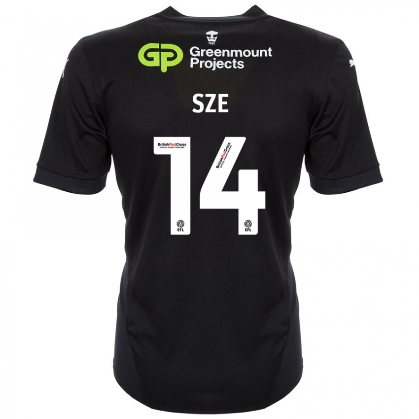 Enfant Maillot Chris Sze #14 Noir Tenues Extérieur 2024/25 T-Shirt Belgique