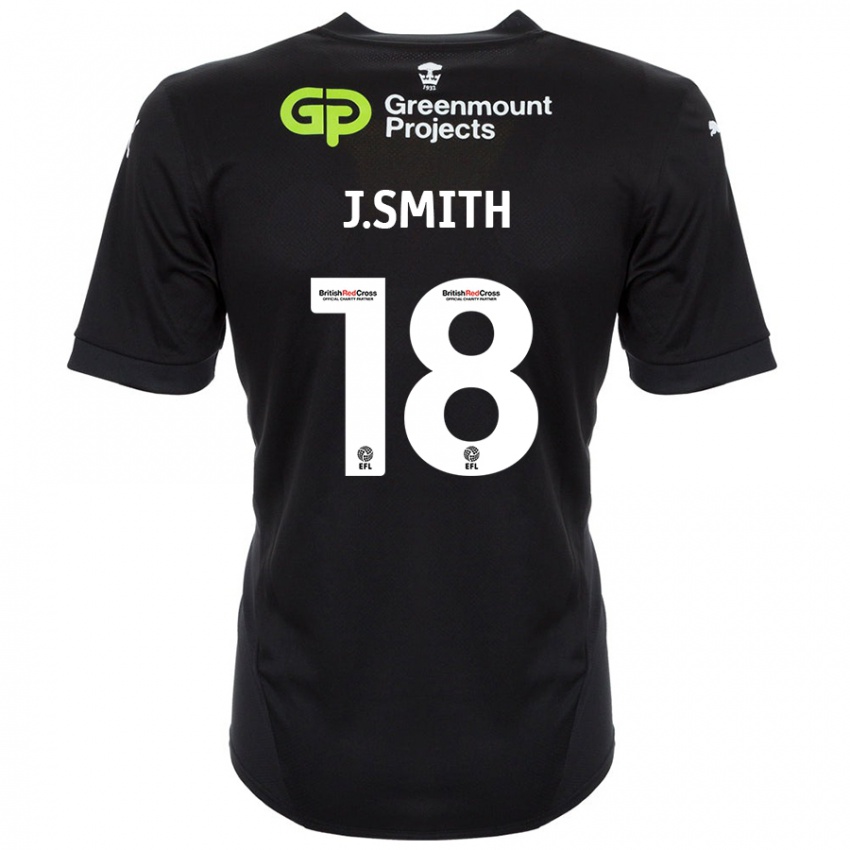 Enfant Maillot Jonny Smith #18 Noir Tenues Extérieur 2024/25 T-Shirt Belgique