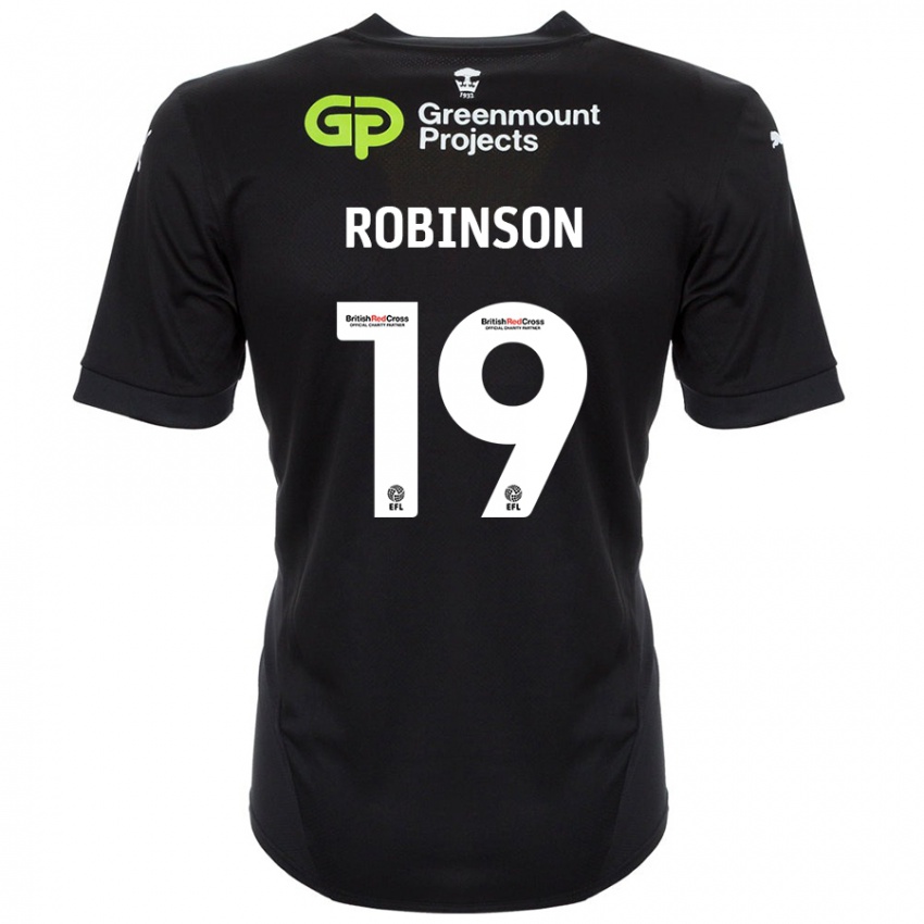 Enfant Maillot Luke Robinson #19 Noir Tenues Extérieur 2024/25 T-Shirt Belgique