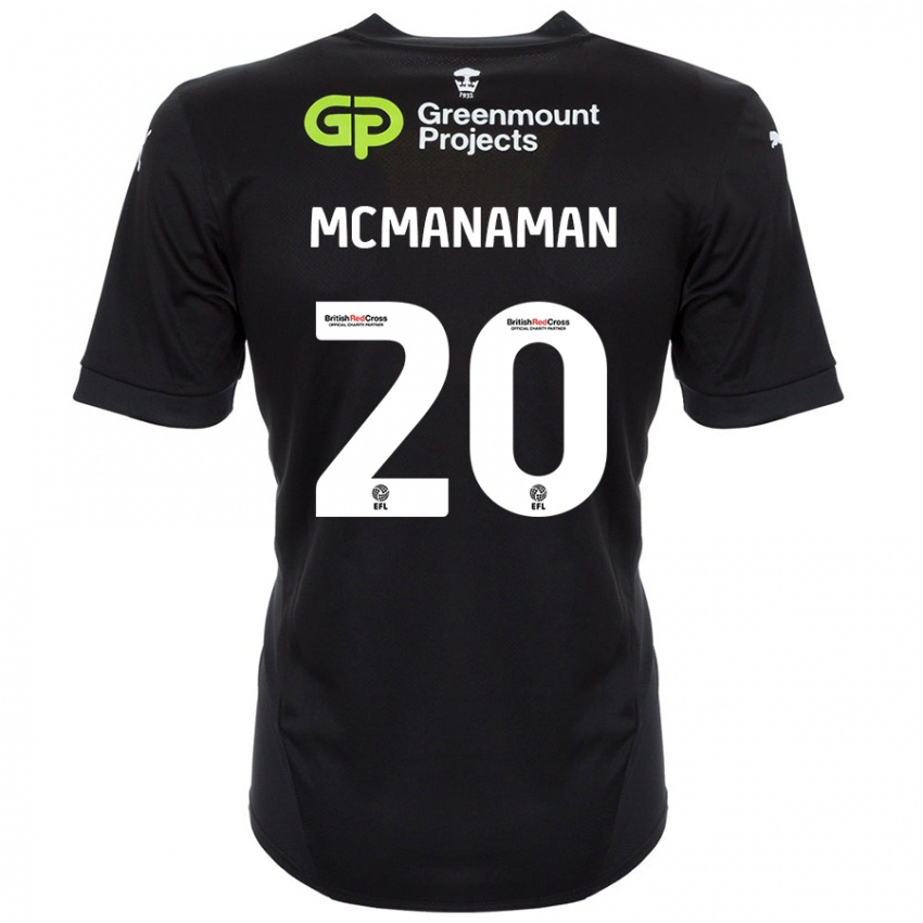 Enfant Maillot Callum Mcmanaman #20 Noir Tenues Extérieur 2024/25 T-Shirt Belgique