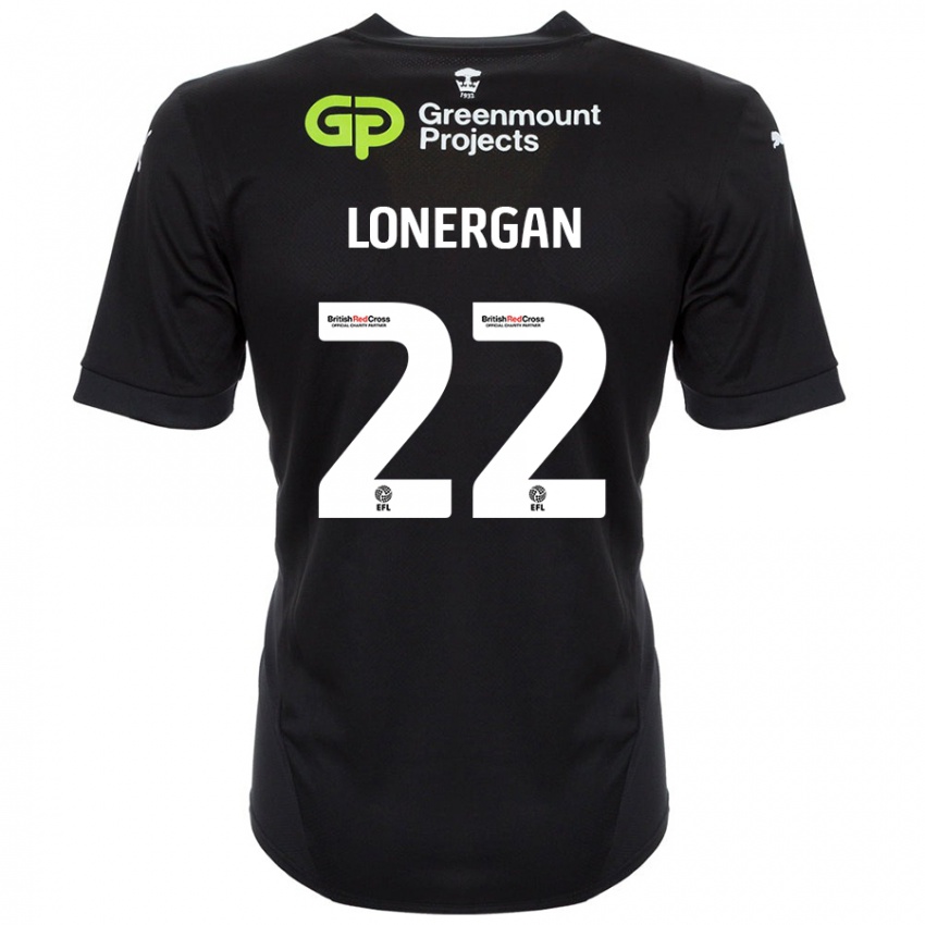 Enfant Maillot Andy Lonergan #22 Noir Tenues Extérieur 2024/25 T-Shirt Belgique