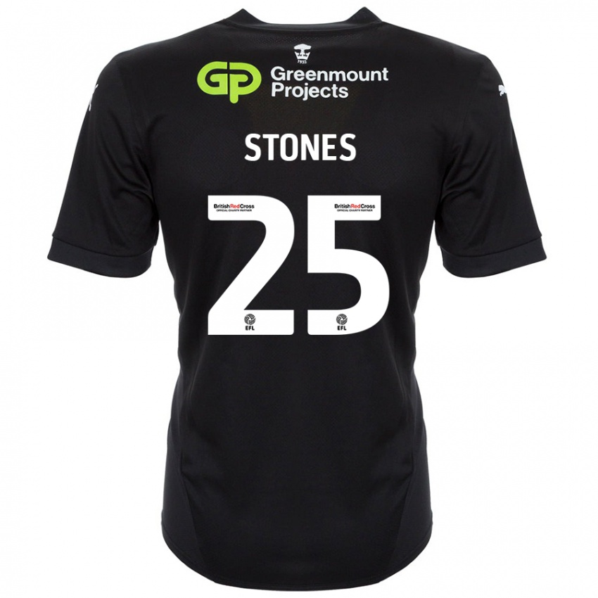 Enfant Maillot Josh Stones #25 Noir Tenues Extérieur 2024/25 T-Shirt Belgique