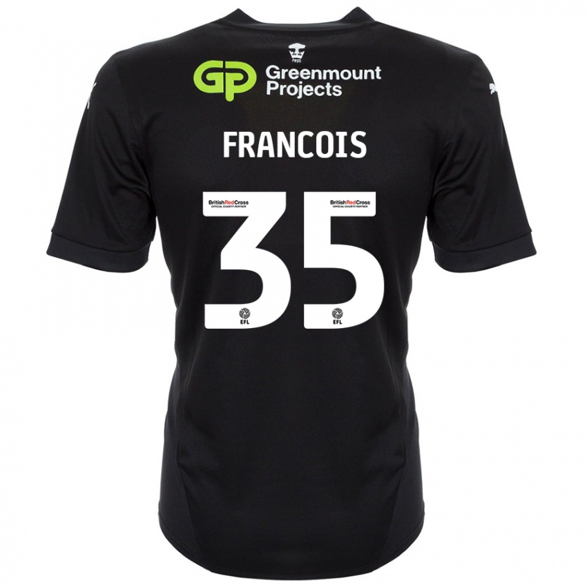 Enfant Maillot Tyrese Francois #35 Noir Tenues Extérieur 2024/25 T-Shirt Belgique