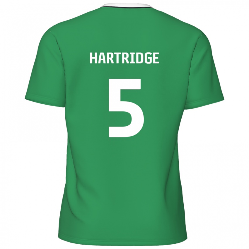 Enfant Maillot Alex Hartridge #5 Rayures Blanches Vertes Tenues Extérieur 2024/25 T-Shirt Belgique