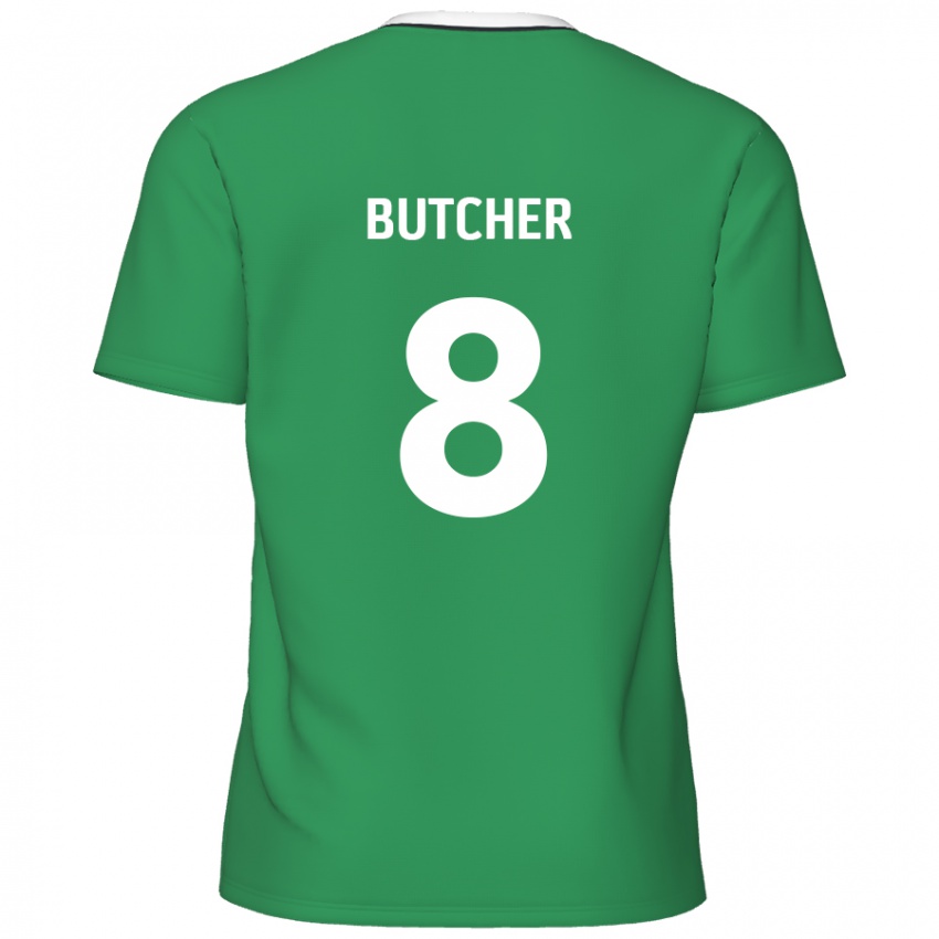 Enfant Maillot Matt Butcher #8 Rayures Blanches Vertes Tenues Extérieur 2024/25 T-Shirt Belgique