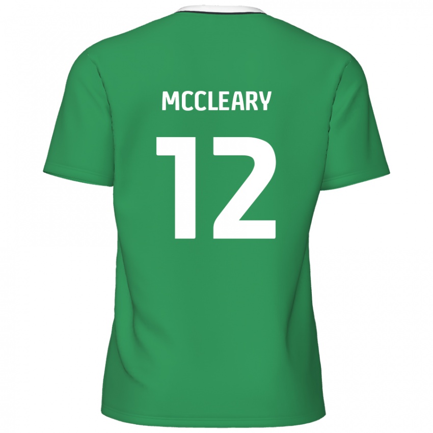 Enfant Maillot Garath Mccleary #12 Rayures Blanches Vertes Tenues Extérieur 2024/25 T-Shirt Belgique