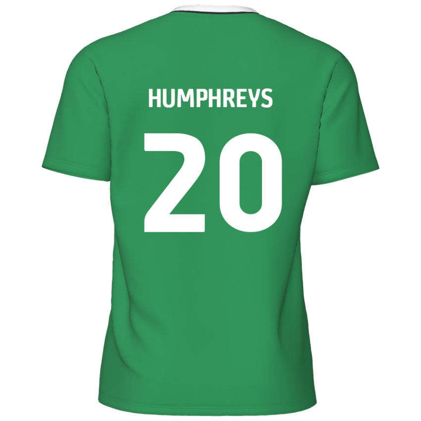 Enfant Maillot Cameron Humphreys #20 Rayures Blanches Vertes Tenues Extérieur 2024/25 T-Shirt Belgique