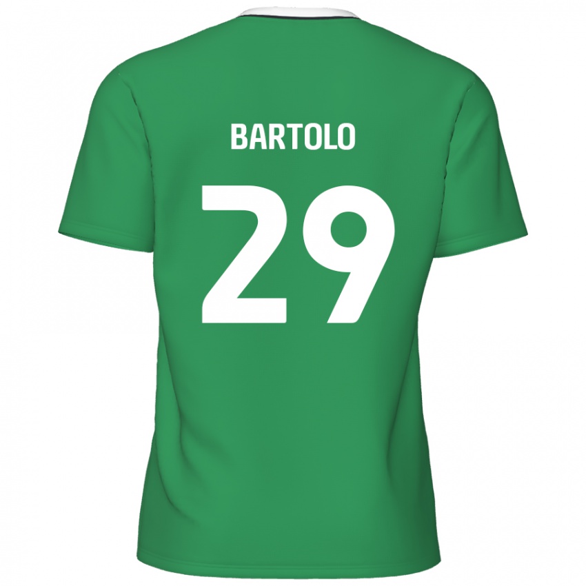 Enfant Maillot Jaiden Bartolo #29 Rayures Blanches Vertes Tenues Extérieur 2024/25 T-Shirt Belgique