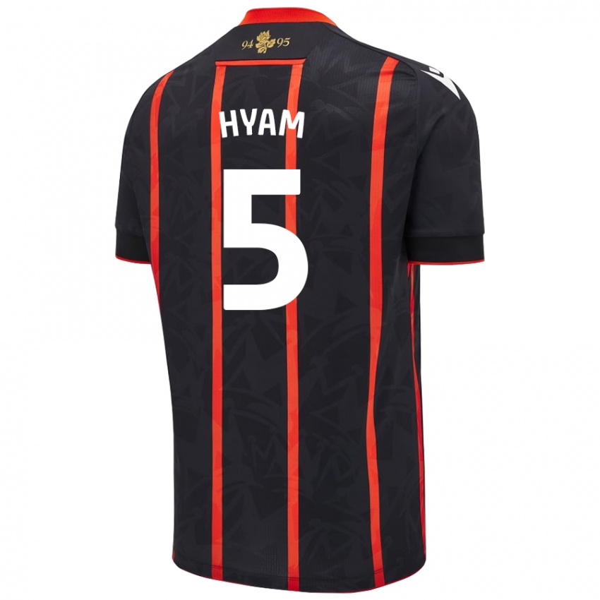 Kinderen Dominic Hyam #5 Zwart Rood Uitshirt Uittenue 2024/25 T-Shirt België