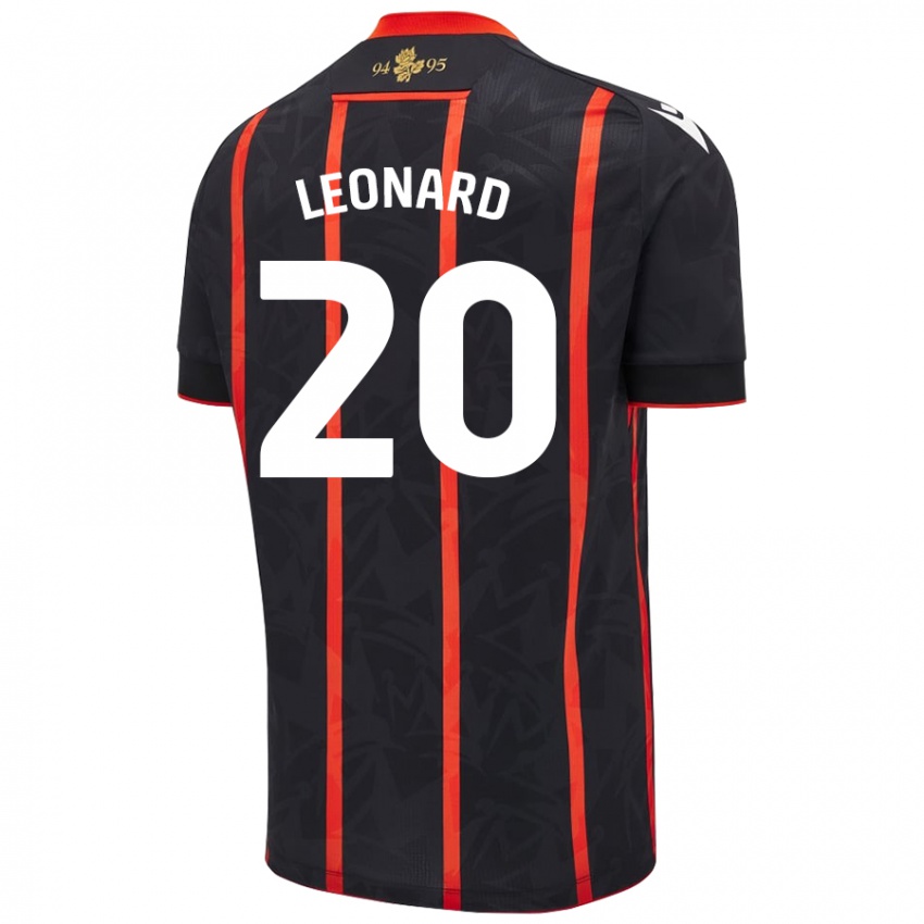 Kinderen Harry Leonard #20 Zwart Rood Uitshirt Uittenue 2024/25 T-Shirt België