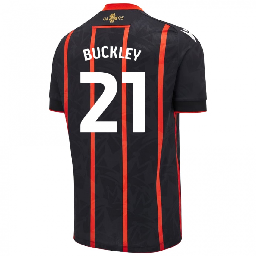 Kinderen John Buckley #21 Zwart Rood Uitshirt Uittenue 2024/25 T-Shirt België