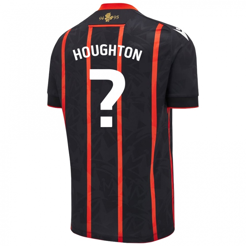 Kinderen Lucas Houghton #0 Zwart Rood Uitshirt Uittenue 2024/25 T-Shirt België