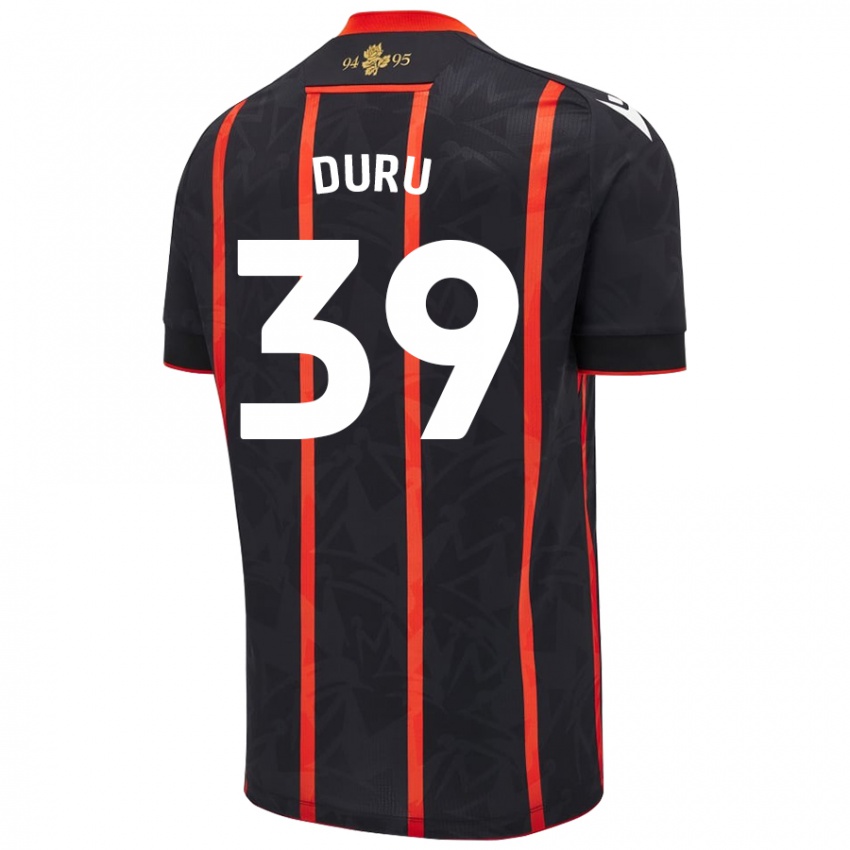 Kinderen Leo Duru #39 Zwart Rood Uitshirt Uittenue 2024/25 T-Shirt België