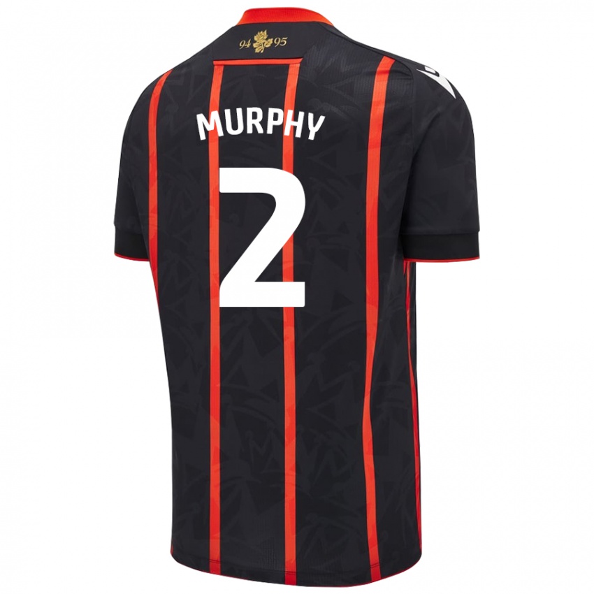 Kinderen Niamh Murphy #2 Zwart Rood Uitshirt Uittenue 2024/25 T-Shirt België